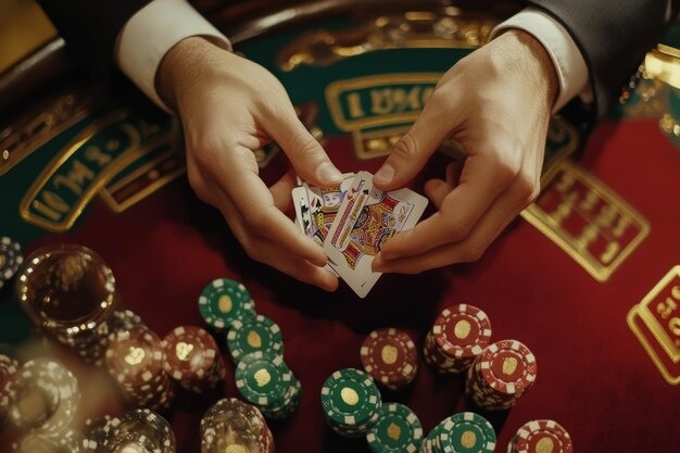 AduQ card game table layout and hand ranking display on mamak slot